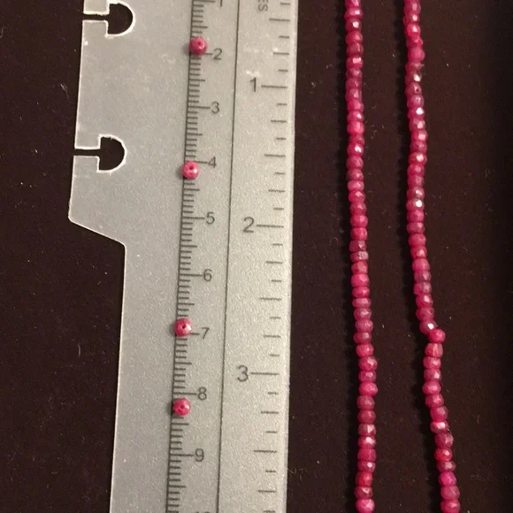 13” strand of Faceted RUBY gemstone Beads 2.0-3 mm for Jewelry making - Picture 3 of 8
